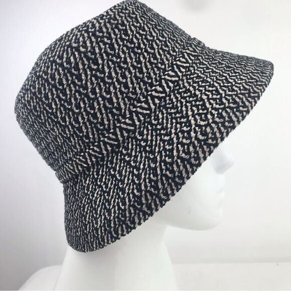 Black Tan Soft Woven Marled Tweed Fall Winter Hat - Picture 3 of 11